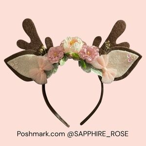 Deer Antlers Woodlands Headband Kids / Women Floral Fawn Costume Christmas Fits